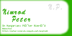 nimrod peter business card